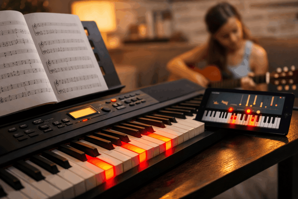 Piano lumineux ou piano à touches lumineuses